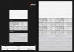 Azulejos de Pared de Cerámica Brillante de Diseño, 30x60 cm, 300x600 mm, Decoración de Pared Interior Contemporánea para Baños y Cocinas Elegantes - Product Image 4