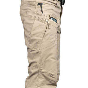 Men's Outdoor Sports Safari Style Cargo Pants <b>Waterproof</b> Windproof Breathable Fleece Embroidered Mid Waist - Product Image 3