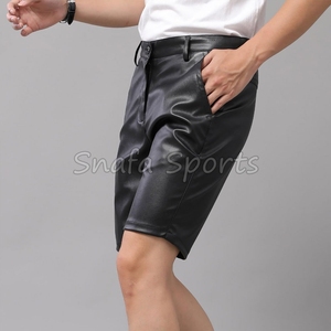 กางเกงขาสั้นหนังผู้ชายแบบใหม่ สไตล์ลำลอง คลาสสิก สำหรับออกกำลังกาย วิ่ง หรือใส่ลำลอง มีเชือกผูกเอว เหมาะสำหรับฤดูร้อน มีจำหน่ายแล้ว - Product Image 4