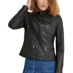 2025 Simple Style Women Leather <b>jacket</b> Pakistan Leather Factory Sale New Fashion Leather Bomber <b>Jackets</b> in High Quality - Product Image 3
