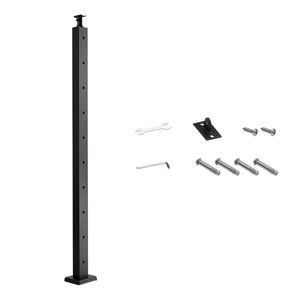 1 Pezzo Palo per Ringhiera in Acciaio Inox 36x2x2 con Foro Orizzontale, Palo per Ringhiera da Ponte con Fori Pre-Forati per Componenti Scale - Product Image 1