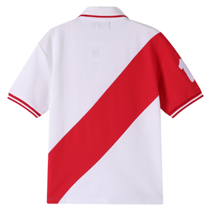 Custom DST Sorority <b>Polo</b> <b>Shirt</b> <b>Women</b> Diagonal Color Block White Red Embroidered Crest <b>Polo</b> <b>Shirt</b> - Product Image 6