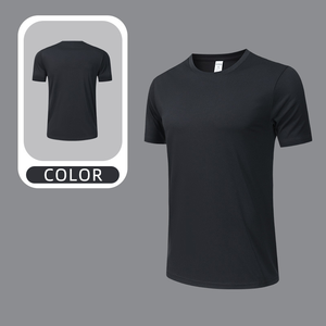 เสื้อยืดคอกลมแขนสั้นผู้ชาย สีพื้น ดูดซับความชื้น ทรงเข้ารูป โพลีเอสเตอร์ 100% ใส่ได้ทุกฤดู - Product Image 3