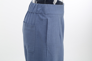 Pantalon large élastique pour femme, style vintage, avec doubles poches arrière - Product Image 3