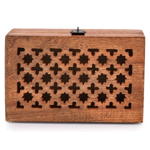 Fabricant en gros d'usine meilleur prix bois de manguier coupé à la main Jali Work meilleure boîte de qualité pour le stockage, le cadeau et le saké - Product Image 3