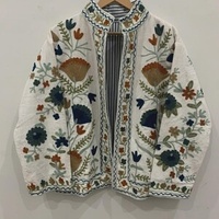 Veste courte en velours brodée Suzani pour femme, style bohème, avec boutons, manteau d'hiver, blouson tendance, prix d'usine, produit phare en gros