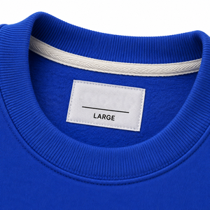 Sudadera de cuello redondo de algodón 100% de alto gramaje azul real con logotipo personalizado, sudadera polar oversize lisa al por mayor - Product Image 4