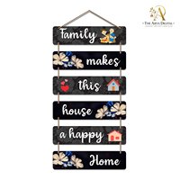Décoration murale encadrée - Artvibes Family Makes This House Happy, support mural décoratif en MDF pour salon et couloir