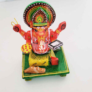 รูปปั้นพระพิฆเนศนั่งทำจากไม้ โดย Theperfectbazaar ผลิตในอินเดีย - Product Image 4