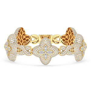 REYES Pulsera de eslabones con diseño de trébol de moissanita VVS estilo Hip Hop en plata de ley 925 para mujer, joyería fina - Product Image 4