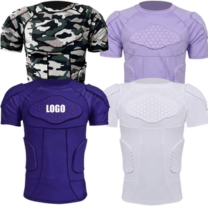 เสื้อกีฬาซับในป้องกันกระดูกซี่โครงสำหรับผู้ชายแบบมีฟองน้ำบุ  สำหรับฟุตบอล  แบบแห้งเร็ว  รับผลิตตามสั่งขายส่ง - Product Image 1