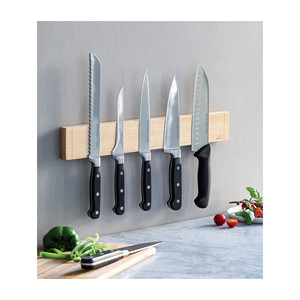 Portacoltelli magnetico in legno da 40 cm per montaggio a parete in cucina - Product Image 3