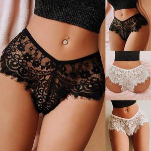 women underwear sexy lace boy shorts v waist lightweight seamless soft cheeky panties breathable sheer daily comfort style BD - Product Image 4