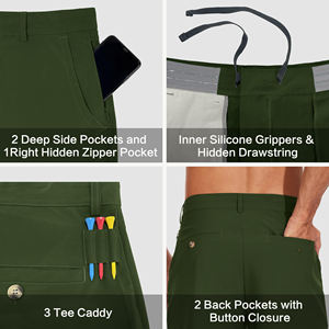 Shorts de golf pour hommes en toile respirante, couleur unie, séchage rapide, taille mi-haute, nouveau style décontracté pour l'entraînement - Product Image 5