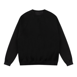 Sweat-shirt col rond à manches raglan pour homme, 445 GSM, en coton épais, style streetwear décontracté, vente en gros personnalisée - Product Image 5