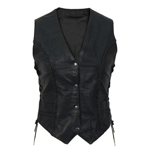 Chaleco de Cuero Genuino para Mujer de Buena Calidad con Cierre de Cremallera, Precio Razonable, Ropa Exterior, Chaleco de Cuero para Mujer - Product Image 1