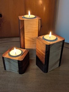 Modern Wooden <b>Tea</b> <b>Light</b> Holder for Wedding and Events - Product Image 2