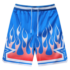 Pantalones Cortos de Baloncesto Casuales de Lona 100% Poliéster Ecológicos al por Mayor con Cintura Baja Elástica, Doble Malla, Secado Rápido y Transpirables con Estampado - Product Image 1