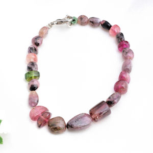 Turmalina natural multicolor pulida para la elaboración de joyería fina, pulsera de piedras preciosas - Product Image 1