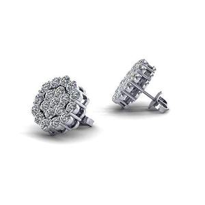 Boucles d'oreilles classiques en or 14 carats avec diamants naturels, design en grappe, style intemporel et élégant, bijoux étincelants pour un usage quotidien - Product Image 2