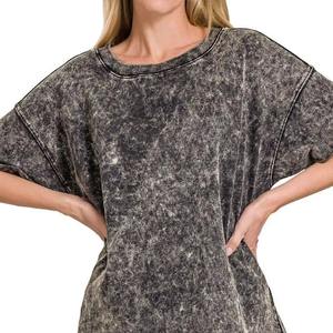 T-shirt unisexe personnalisé avec logo, effet délavé, haute qualité, 100% coton, style streetwear, respirant, coupe classique, 220g, col rond, manches courtes - Product Image 6