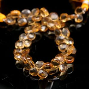 100% cuentas de citrino natural en forma de corazón facetado con brillo dorado para la fabricación de joyas - Product Image 4