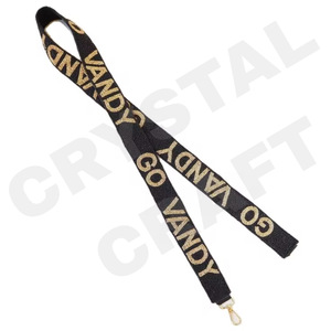 CRYSTAL CRAFT Model 4135 Vintage Beaded Hook Strap with Gold Text Eco-Friendly Handbag <b>Accessory</b> <b>Navy</b> Blue - Product Image 3