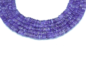 Brazil Amethyst Smooth <b>Heishi</b> Square Shape <b>Beads</b> 5-5.5 mm Square Shape <b>Beads</b> - Product Image 5