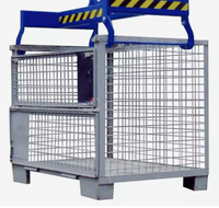 Jaula de Almacenamiento de Malla de Aluminio Vercox, Apilable, con Puertas con Pestillos, Galvanizada en Caliente, Ensamblada