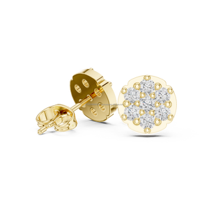 Rayan Jewel 10K Gold unisex ต่างหูเพชรเม็ดเดี่ยวสีเงินสไตล์ฮิปฮอป - Product Image 6