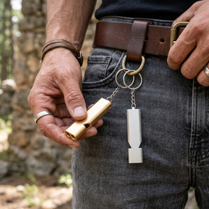 Silbato metálico de doble tubo de 120 decibeles, el más potente, con llavero EDC para salvavidas, emergencias, seguridad y supervivencia. - Product Image 3