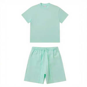 Ensemble de vêtements d'été pour homme, t-shirt à col haut et short, logo personnalisé, décontracté, thermique, blanc, deux pièces, 2025 - Product Image 2