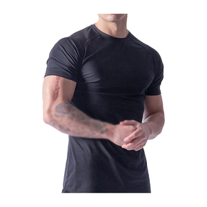 T-shirts OEM neufs personnalisés à col rond tricoté et manches courtes, vente en gros, poids lourd, vierges, pour hommes, 100 % coton, 180 grammes - Product Image 5