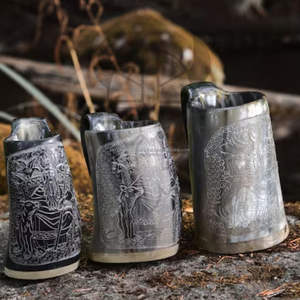 Tazas de cuerno de búfalo de calidad superior, jarras de cerveza para bar y restaurante, artesanía Tayyab - Product Image 3