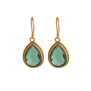 Boucles d'oreilles pendantes délicates en apatite, plaquées or 18 carats, faites à la main, non ternissables, style bohème, cadeau pour elle - Product Image 2