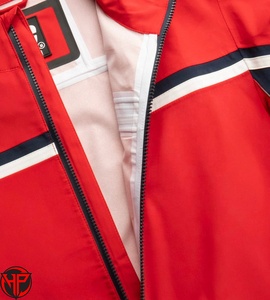 Veste rouge à blocs de couleurs, légère, à séchage rapide, coupe classique, fermeture éclair, sweat-shirt pour streetwear, vêtements d'hiver, veste imperméable - Product Image 3