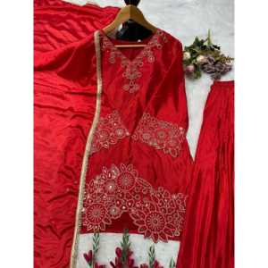 Conjunto de Top y Pantalón de Fiesta para Mujer de Diseñador y Hermoso Dupatta - Product Image 1