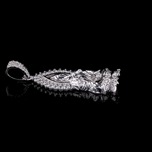 Pendentif Bouddha en diamant rond cultivé en laboratoire certifié IGI, en or jaune/blanc/rose 18 carats, pendentif religieux pour hommes et femmes - Product Image 5