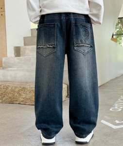 Jeans en denim slim déchirés pour petits garçons, taille plus, printemps-automne, écologiques et respirants - Product Image 4