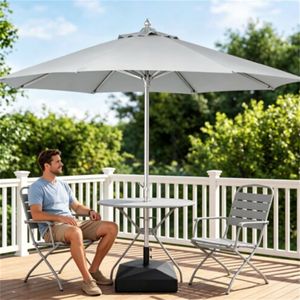 Heavy Duty Water Sand <b>Weighted</b> HDPE Patio Umbrella Base with 4 Rolling Wheels Locks Universal Fillable <b>Stand</b> for Courtyard - Product Image 5