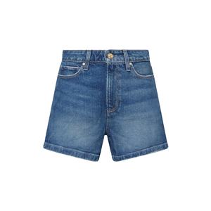 Shorts de Mezclilla Azul de Cintura Alta para Hombre, Casuales, de Algodón Lavado, Tipo Bermuda, con Bolsillos, Cintura Elástica, de Secado Rápido - Product Image 4