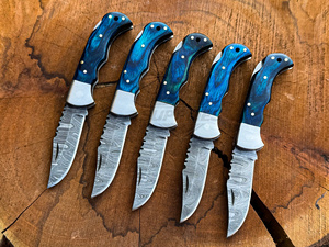 Outdoor Hunting Camping Knife Bulk Wholesale Factory Direct Handmade Damascus Steel Folding Pocket Knife Razor Sharp Back <b>Lock</b> - Product Image 5