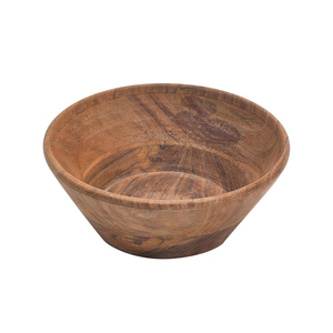 Tazón de mezcla y servicio de madera de acacia hecho a mano, ensaladeras de madera, cuenco multiusos para servir sopa antigua para uso en el hogar y la cocina - Product Image 2