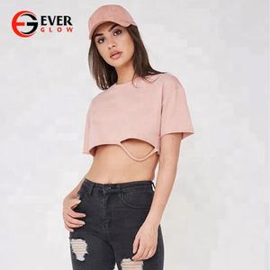 Soft and Thin Plain <b>T</b> <b>Shirt</b> Women Knotted Crop <b>T</b> <b>Shirt</b> Women Custom Cropped Tshirt - Product Image 4