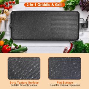 Electric Non-Stick <b>Table</b> Top Grill Griddle for Indoor/Outdoor for Camping & Picnics Hot Plate <b>BBQ</b> Cooking - Product Image 6