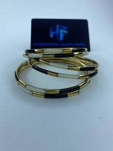 Luxury Handmade <b>Resin</b> Brass Open Cuff Adjustable Stackable Women's Ethnic Party Imitation Pearl Bangles Fashion Handforge Global - Product Image 5