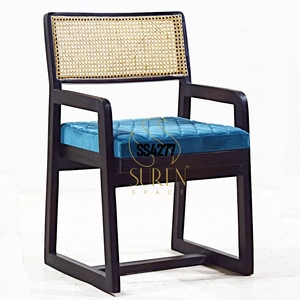 เก้าอี้ที่นั่งทำจากไม้สไตล์โมเดิร์นดีไซน์เนอร์อินเดียสำหรับรับประทานอาหารภายนอกอาคารสำหรับโรงแรมรีสอร์ทห้องนั่งเล่น - Product Image 1