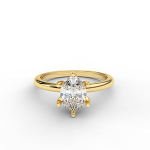 Minimal Oval Lab Grown Diamond Solitaire Ring in 9kt Yellow / White / Rose Gold - Product Image 6