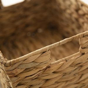 Handmade <b>Water</b> <b>Hyacinth</b> <b>Basket</b> Natural Woven Storage Bin Eco Friendly Home Organizer <b>Basket</b> for Living Room Nursery Closet - Product Image 3