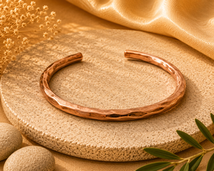 Adjustable Handmade <b>Copper</b> <b>Bangle</b> Bracelets Rustic Open Cuff Fashion Jewelry for Men and Women with a Minimalist Design - Product Image 4